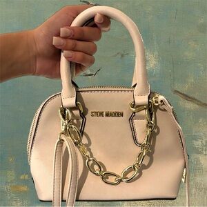 Steve Madden Beige Mini Bag with Gold Chain